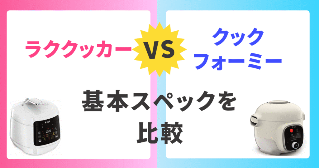 ラクラクッカーコンパクトとクックフォーミー3L基本スペック